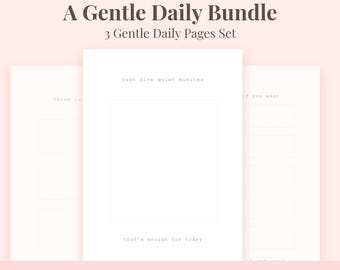Daily Planner Bundle for Low Energy Days | 3 Minimal Printable Planner Pages | PDF PNG