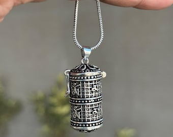 Poison Pill Box Sterling Silver Pendant: Secret Brass Openable Necklace