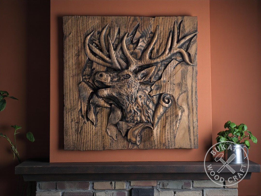 Deer Wall Hanging: Rustic Hand-painted Wood Art - Washington Decor - Etsy
