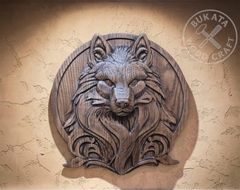 Meditative Wolf – Wooden Wall Art – Symbol of Strength