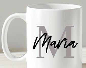 Monogram Initial Name Mug, Customized Name Mug, Coffee Mug, Personalized Mug, Custom Gift, Birthday Gift, Christmas Gift, Holiday Gift
