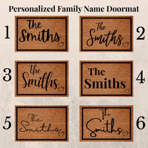 Custom Doormat Personalised Door Mat - Customised door Rug - Housewarming Gift - New Home Gift - House Gift - Unique Friend Present Style