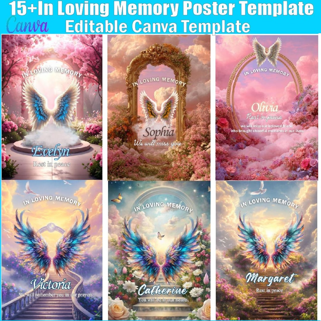 Ram Memory Posters 15+in Loving Memory Poster Template,canva Editable,memorial Bundle ...