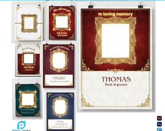 Pacchetto di modelli Canva "In Loving Memory", programma funebre (download digitale)