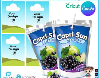 Capri-Sun Juice Template, Canva Editable Template, Digital Download
