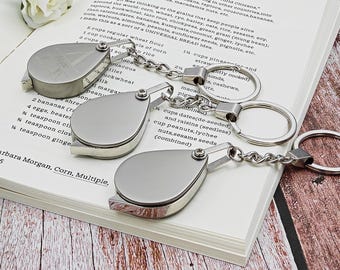Kundenspezifischer Lupenschlüsselbund, ein Geschenk für Großvater, ein Geschenk für Leser, 30-fache Vergrößerung