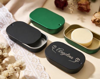 Individuelle gravierte Metalldose - 5,5 cm Push-Pull-Deckeldose - Solide Parfüm oder Pillen Aufbewahrung - Andenken Geschenk