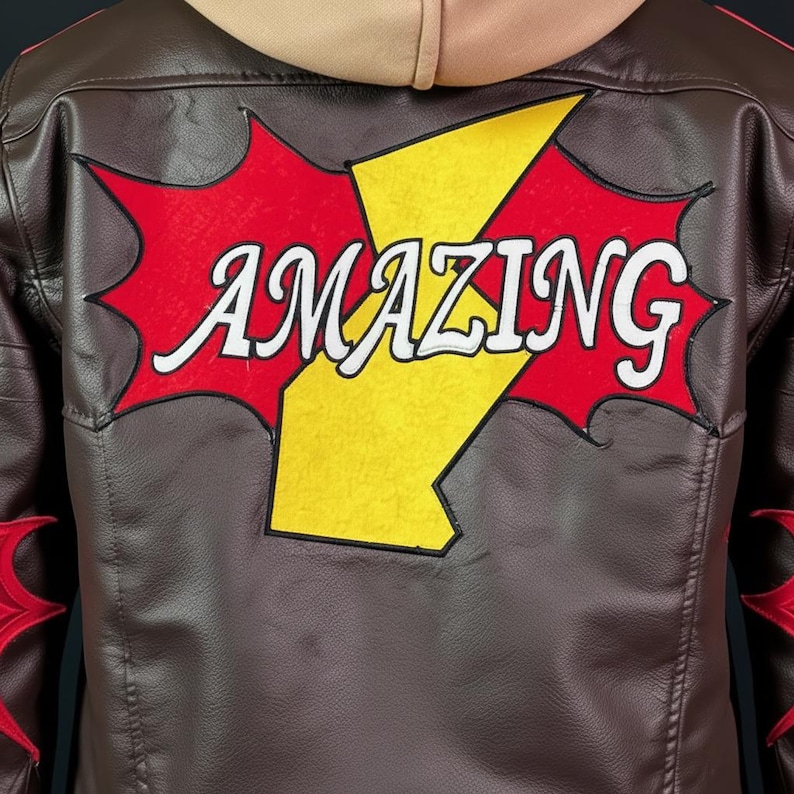 Spider-Man Photographer Jacket, Marvel Rivals Peter Parker Cosplay Leather Hoodie, Spidey Superhero Gift for Men image 6