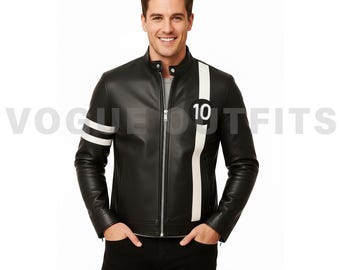 Ben 10 Black Cosplay Jacket – Ben Tennyson Alien Swarm Leather Coat - Handmade Biker Jacket Costume