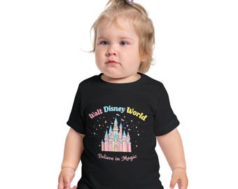 Walt Disney World Castle Baby T-Shirt | Pastel Believe in Magic