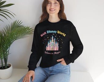 Castle Illustration Crewneck Sweatshirt | Believe in Magic pastel theme