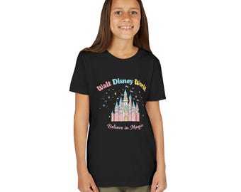 Pastel Castle Believe in Magic T-Shirt | Kids Theme Park Shirt