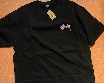 Stussy Skate Tough Tee Black Pink Logo