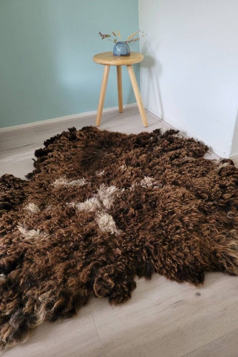 Bruno Organic Large Sheepskin Rug Vegetarian Felted Fleece Etsy