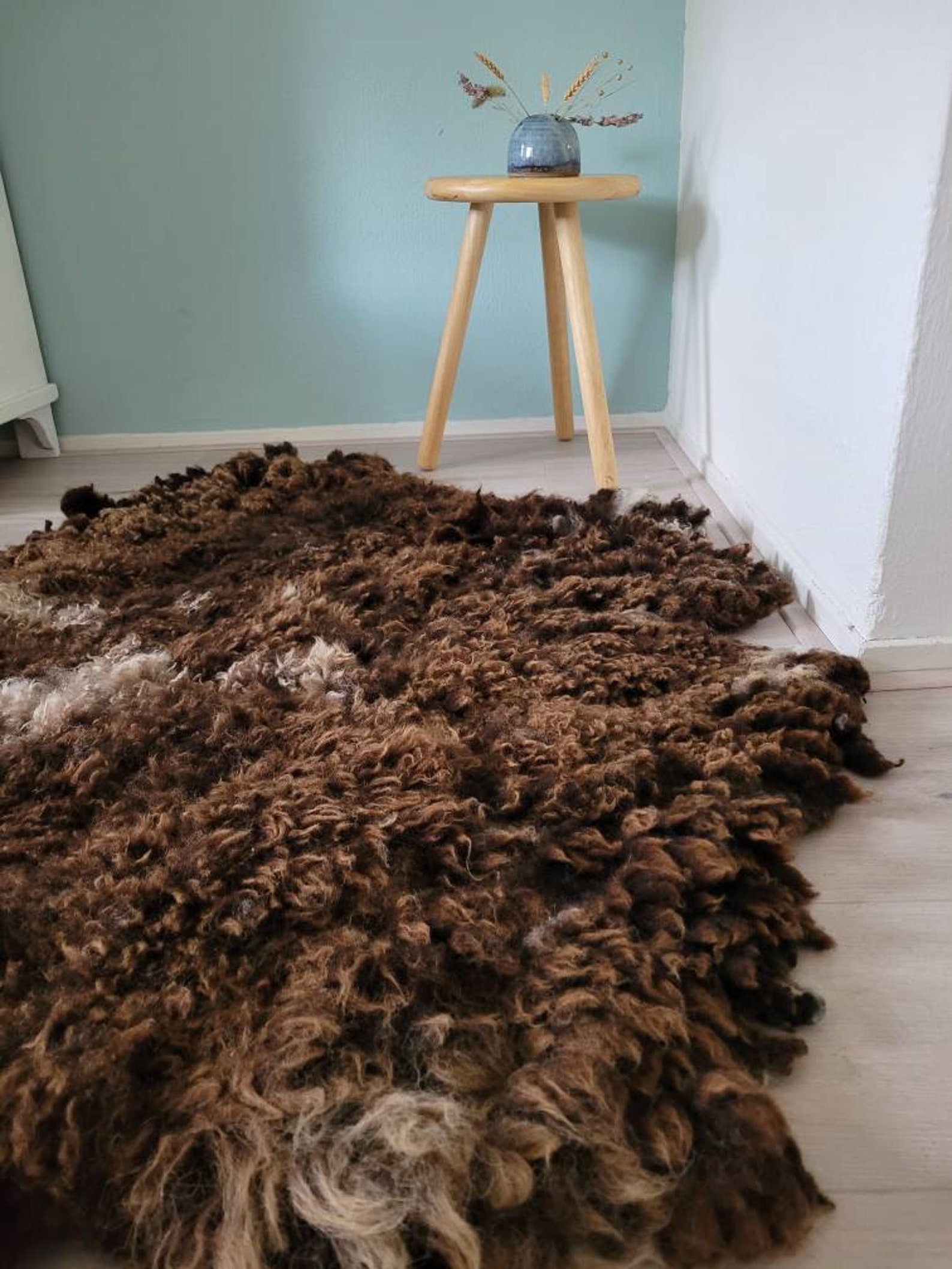 Bruno Organic Large Sheepskin Rug Vegetarian Felted Fleece Etsy