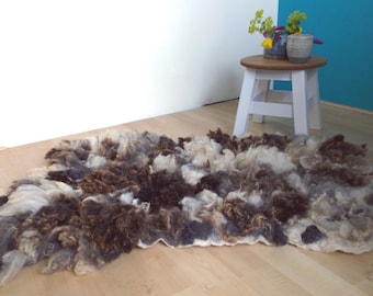 Bruno – Felted fleece rug, felted wool rug, sheepskin rug, felt eco skin, Dutch design rug