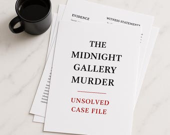 The Midnight Gallery Murder | Printable Mystery Case | Home Detective Game