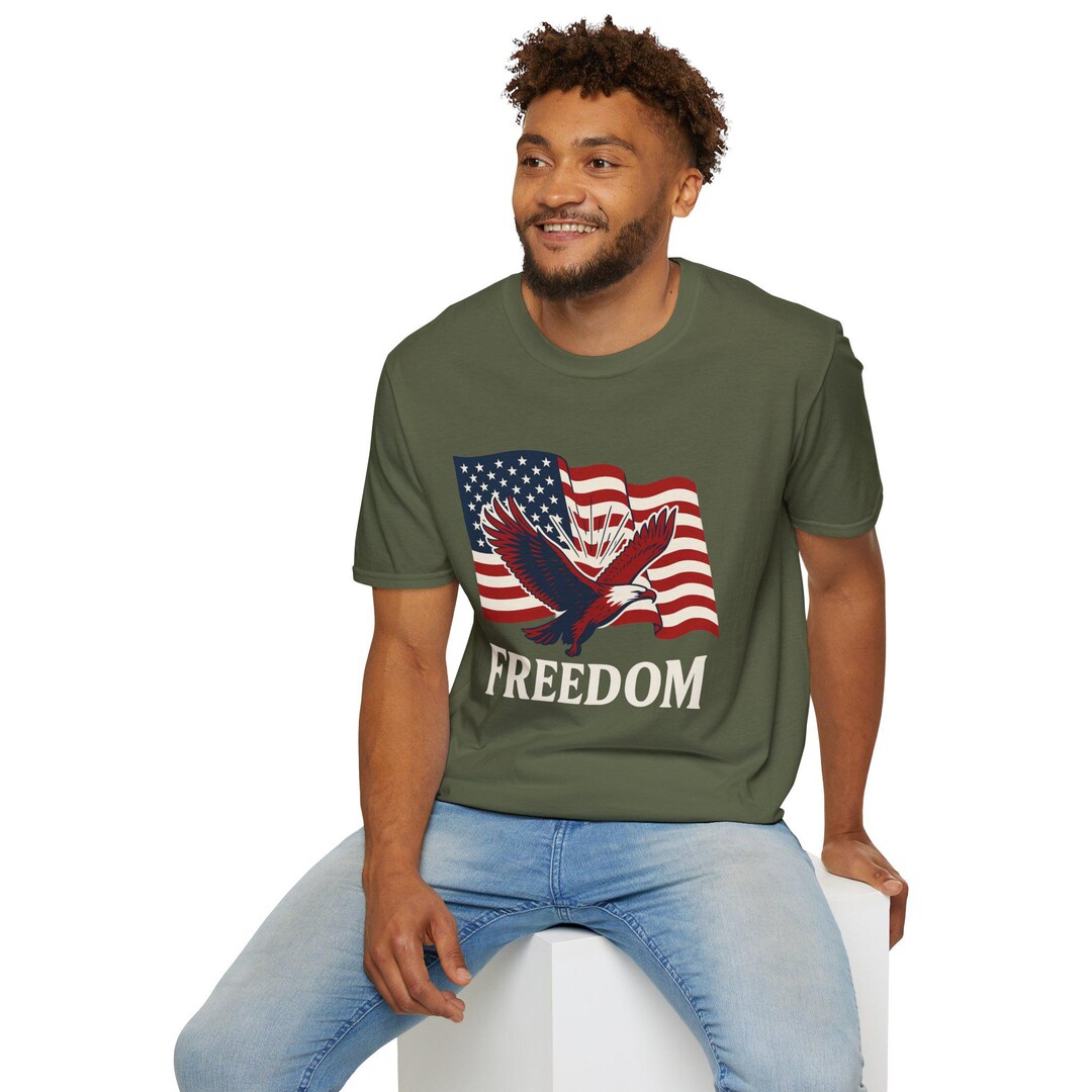 Freedom Eagle American Flag T-shirt Gift | Patriotic USA Graphic Tee - Etsy