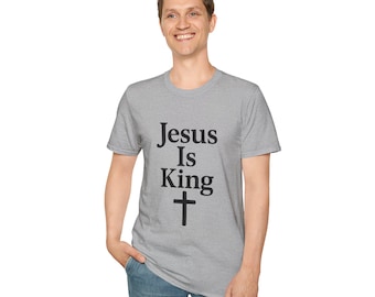 Camiseta "Jesús es Rey" / Camiseta de fe cristiana con gráfico de cruz