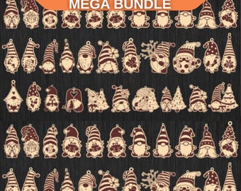 40+ Files Christmas Gnome SVG Bundle, Laser Cut Holiday Gnome Ornaments ...