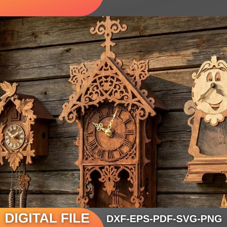 18+ Wall Clock Laser Cut Bundle | Decorative Clock SVG | Wooden Wall ...