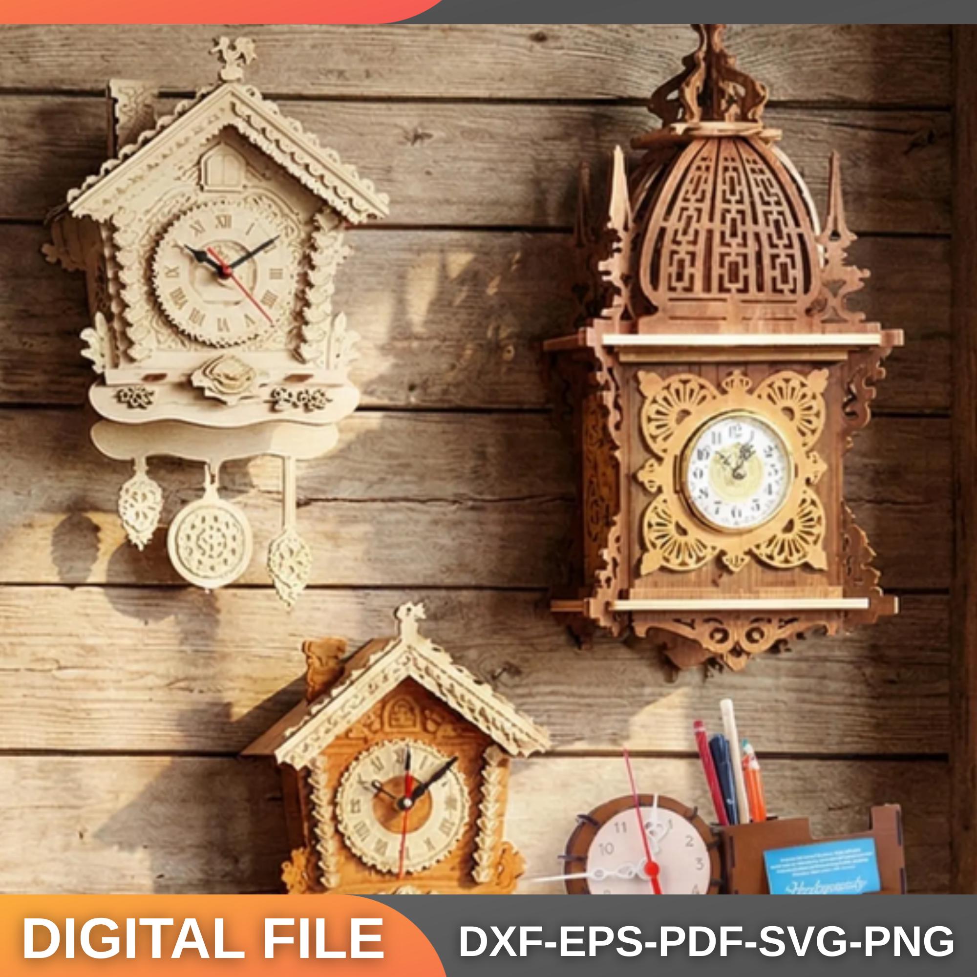 18+ Wall Clock Laser Cut Bundle | Decorative Clock SVG | Wooden Wall ...