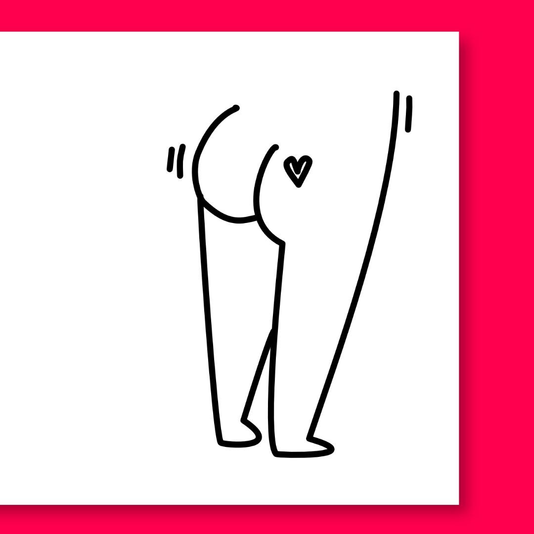 Sexy Booty Greeting Card, Digital Download, Minimal Line Drawing, Love ...
