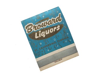 Caja de cerillas de Broward Liquors, Fort Lauderdale, Florida, antigua, sin usar.