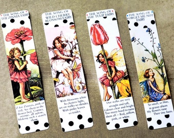 Cicely Mary Barker Flower Fairy Bookmarks, Laminated Floral Theme