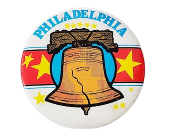 Botón vintage de la Campana de la Libertad de Filadelfia de 1978 (7,6 cm)