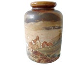 Mikhail Nesterov Signed Painting on Crock 1914 Old Master Russian Artist Antique Salt Glazed Stoneware Crock Mikhail Vasilyevich Nesterov