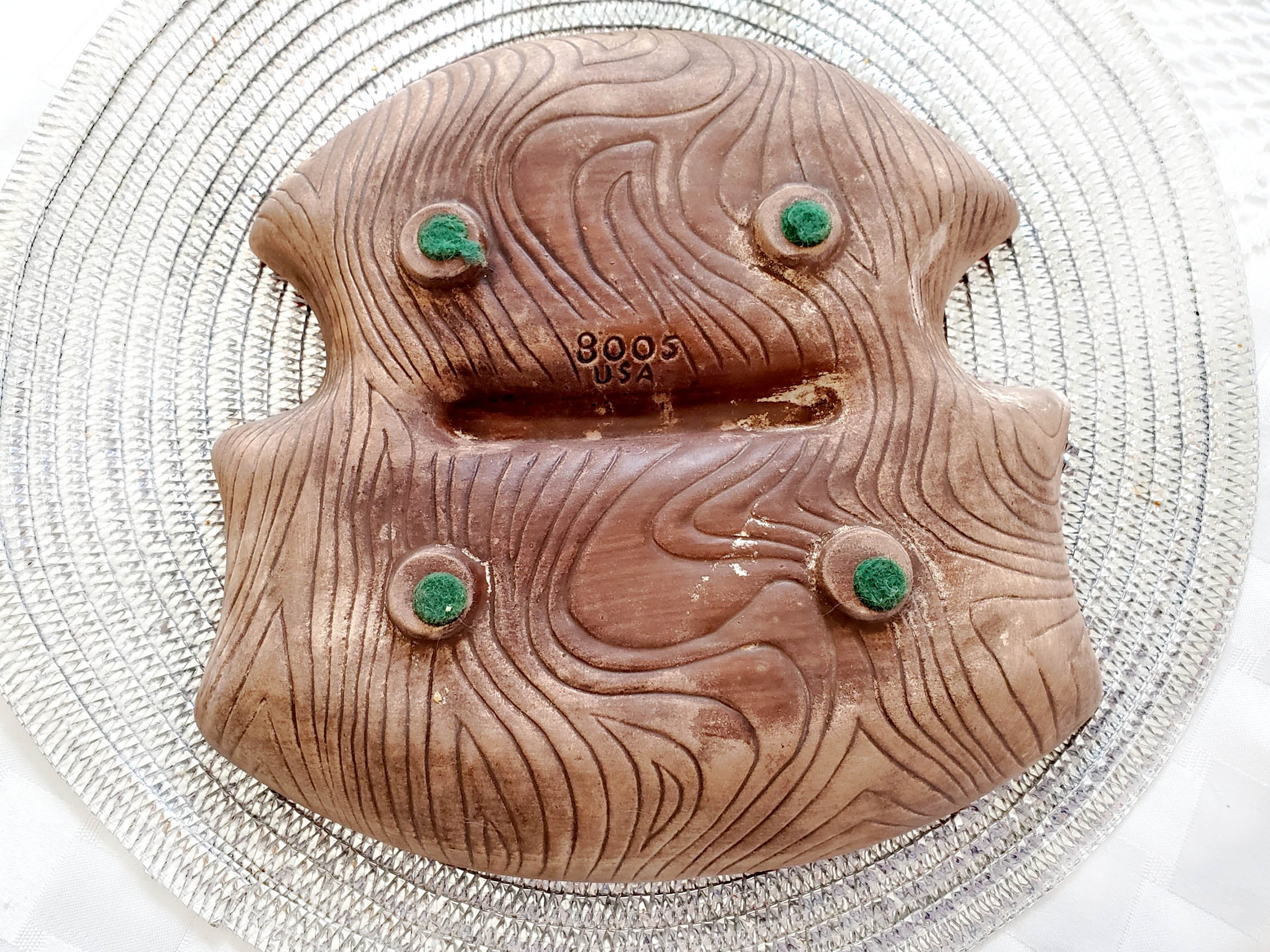 Treasure Craft Ashtray 8005 Bright Red Wood Grain Funky Shape Etsy