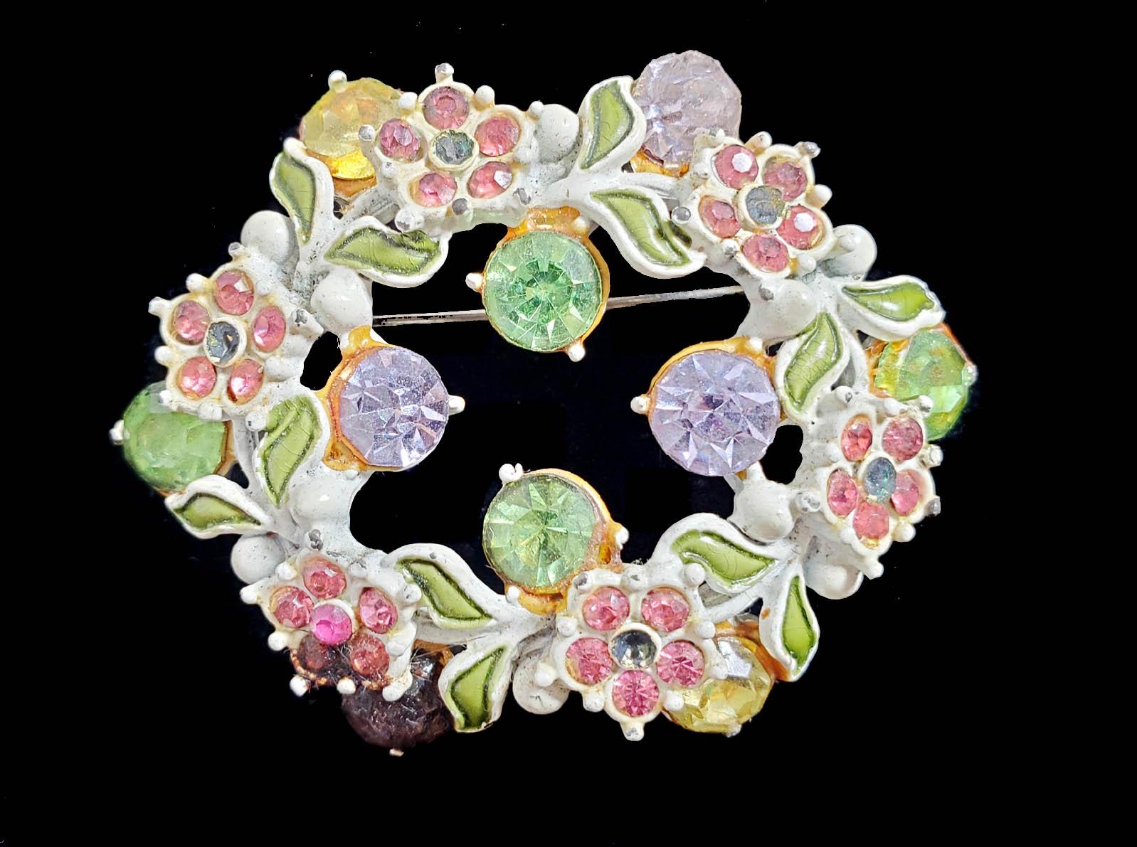 Broche Fleur Cristaux Pink Burst - Éclat Pétales, Strass, Neuf Sans Emballage