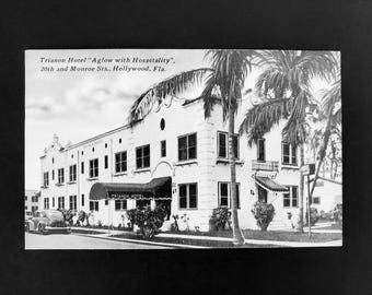 Vintage Hollywood Florida Postcard: Trianon Hotel Hollywood FL, 1952