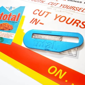 Total Cereal Premium Cut Yourself In Razor Blade for Grocer RARE Cereal Advertising General Mills 1970s Collectible Color Litho