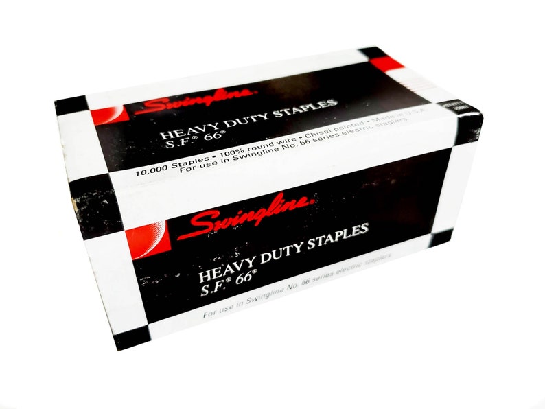 Swingline Staples SF 66 Box of 10,000 Heavy Duty S.F. 66 Staples for Swingline No. 66 Electric Stapler NOS Steel Staples Office Supplies