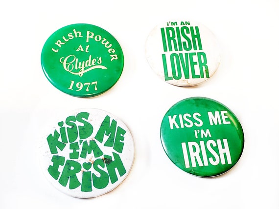 Lot of 4 Irish Pinback Buttons Irish Power at Cly… - image 1