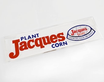 Vintage Plant Jacques Corn Seeds Bumper Sticker NOS Farmers Feed the World Decal Logo