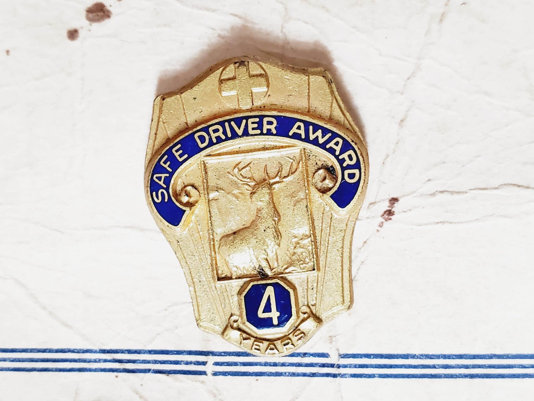 Hartford Accident & Indemnity Co. Safe Driver Award Pin 4 Years Bastian Bros. Lapel Pin Insurance Company MOC