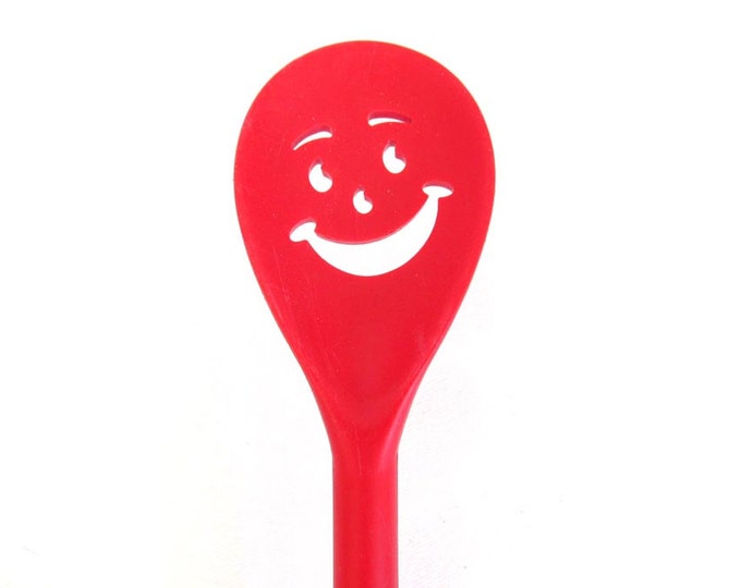 Red Koolaid Spoon Red Plastic Stirring Spoon Kool Aid Man Smiley Face
