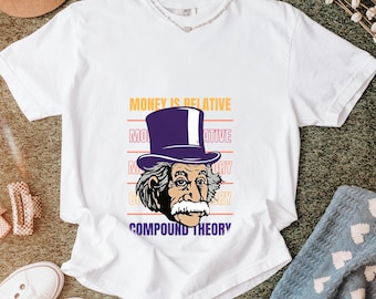 Camiseta de Albert Einstein "El dinero es relativo", camiseta gráfica de ciencia de la teoría compuesta