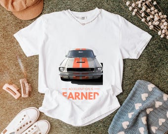Camiseta de coche clásico deportivo, camiseta con estampado retro de carreras, ropa clásica para entusiastas americanos.