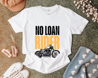 Camiseta con estampado de motociclista "No Loan Rider", camiseta retro de motero