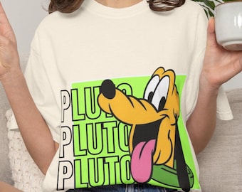 Camiseta Pluto Pop Art, camiseta retro con estampado de perro de dibujos animados, ropa nostálgica de los 80.