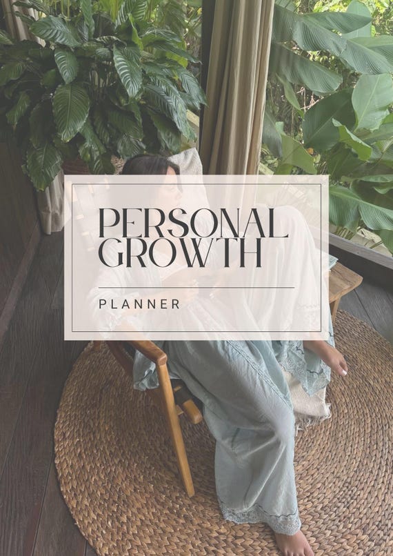 Personal Growth Planner – 27 Page Self-Improvement & Goal Setting Workbook (Digital Download)