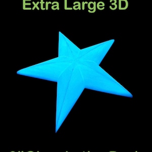 Estrella gigante que brilla en la oscuridad de 23 cm (9 pulgadas) para decoración de pared y techo, ideal para fiestas, cumpleaños, guarderías y eventos.