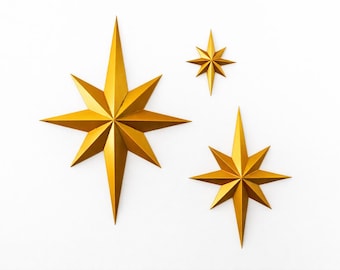 Mid Century Starburst Wall Decor Gold Star North Star Celestial Wall Art Modern Home Wall Décor