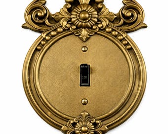 Victorian Floral Light Switch Cover, Ornate Medallion Plate, Gothic Decor Wall Accent