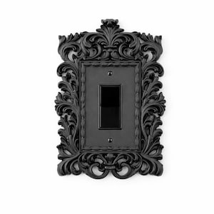 Luxury Black Victorian Light Switch Plate Cover Gothic Baroque Decorative Dark Academia Vintage Paisley Wall Accent Gothic Home Decor
