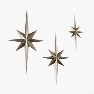 Mid Century Starburst Wall Decor, Dark Bronze North Star Celestial Art image 6